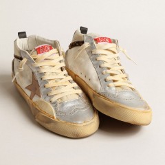 Golden Goose Mid Star LTD With Silver Metallic Leather Inserts And Pink Star