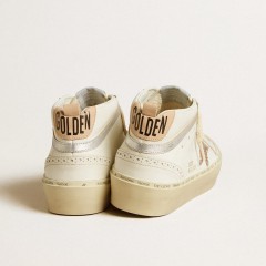 Golden Goose Mid Star With Glitter Star And Metallic Silver Leather Flash