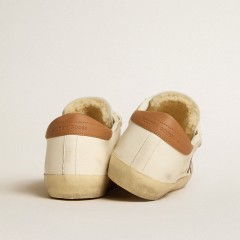 Golden Goose Old School In Nappa Leather With Pink Leather Star And Beige Shearling Lining