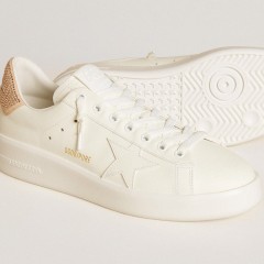 Golden Goose Purestar With Leather Star And Suede Heel Tab With Swarovski Crystals