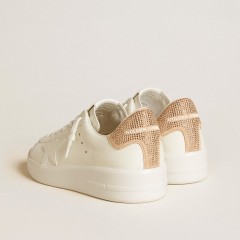 Golden Goose Purestar With Leather Star And Suede Heel Tab With Swarovski Crystals