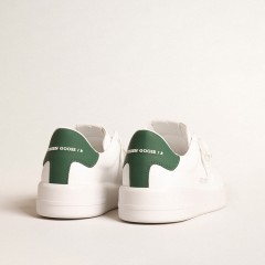 Golden Goose Purestar With White Bio-based Star And Mat Green Leather Heel Tab