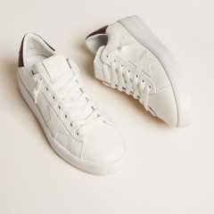 Golden Goose Purestar With White Leather Star And Plum Leather Heel Tab