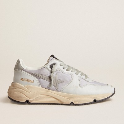 Golden Goose Running Sole In Nylon And Nappa With Rubber Star And Leather Heel Tab