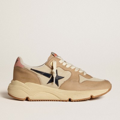 Golden Goose Running Sole LTD In Nylon And Nubuck With Leather Star And Heel Tab