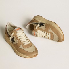 Golden Goose Running Sole LTD In Nylon And Nubuck With Leather Star And Heel Tab