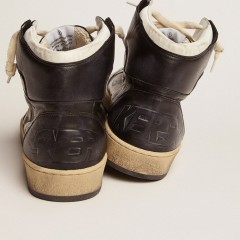 Golden Goose Sky-Star In Black Nappa Leather With White Leather Star