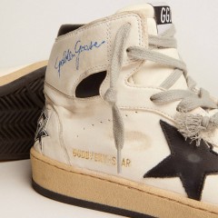 Golden Goose Sky-Star In White Leather With Black Leather Star