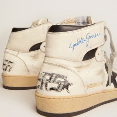 Golden Goose Sky-Star In White Leather With Black Leather Star