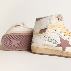 Golden Goose Sky-Star In White Leather With Pink Leather Star