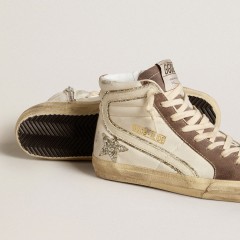 Golden Goose Slide In Nappa With Glitter Star And Patent Leather Flash