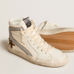 Golden Goose Slide In Nappa With Leopard-print Pony Skin Star And Gray Nappa Flash