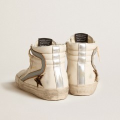 Golden Goose Slide In Nappa With Leopard-print Pony Skin Star And Gray Nappa Flash