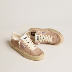 Golden Goose Soul Star In Pink Suede With Milk-white Leather Heel Tab