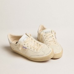 Golden Goose Soul Star In White Nappa With Metallic Silver Leather Heel Tab