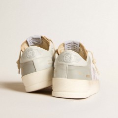 Golden Goose Stardan In Gray Nappa Leather And White Mesh With Gray Leather Star