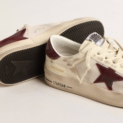 Golden Goose Stardan In Nappa And Mesh With Wine-red Suede Star And Heel Tab