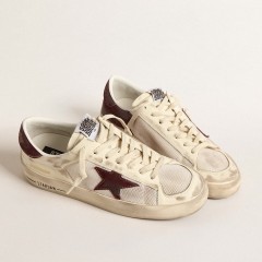 Golden Goose Stardan In Nappa And Mesh With Wine-red Suede Star And Heel Tab