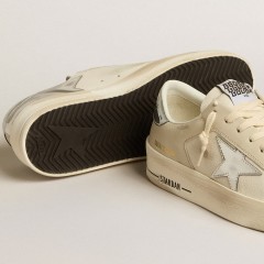 Golden Goose Stardan In Nappa With Silver Mirror-effect Star And Heel Tab