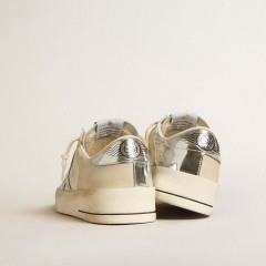 Golden Goose Stardan In Nappa With Silver Mirror-effect Star And Heel Tab