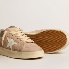 Golden Goose Stardan In Old Rose Suede With White Leather Star And Heel Tab