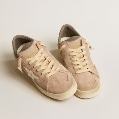 Golden Goose Stardan In Old Rose Suede With White Leather Star And Heel Tab