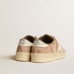 Golden Goose Stardan In Old Rose Suede With White Leather Star And Heel Tab