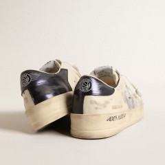 Golden Goose Stardan In White Leather And Mesh With White Leather Star