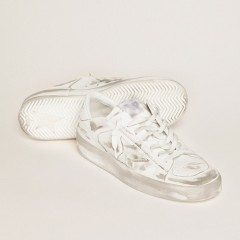 Golden Goose Stardan In White Leather With White Leather Star And Heel Tab