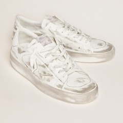 Golden Goose Stardan In White Leather With White Leather Star And Heel Tab