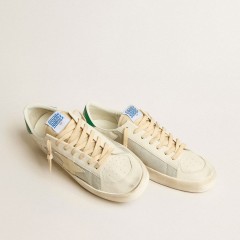 Golden Goose Stardan In White Nappa Leather With Cream-colored Leather Star