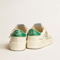 Golden Goose Stardan In White Nappa Leather With Cream-colored Leather Star