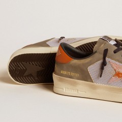 Golden Goose Stardan LTD In Gray Leather And Mesh With Leather Star And Heel Tab