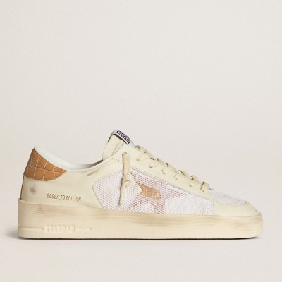 Golden Goose Stardan LTD With Beige Leather Star And Crocodile Beige Leather Heel Tab