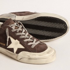 Golden Goose Super-Star In Gray Suede With Ecru Nappa Star And Heel Tab