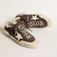 Golden Goose Super-Star In Gray Suede With Ecru Nappa Star And Heel Tab