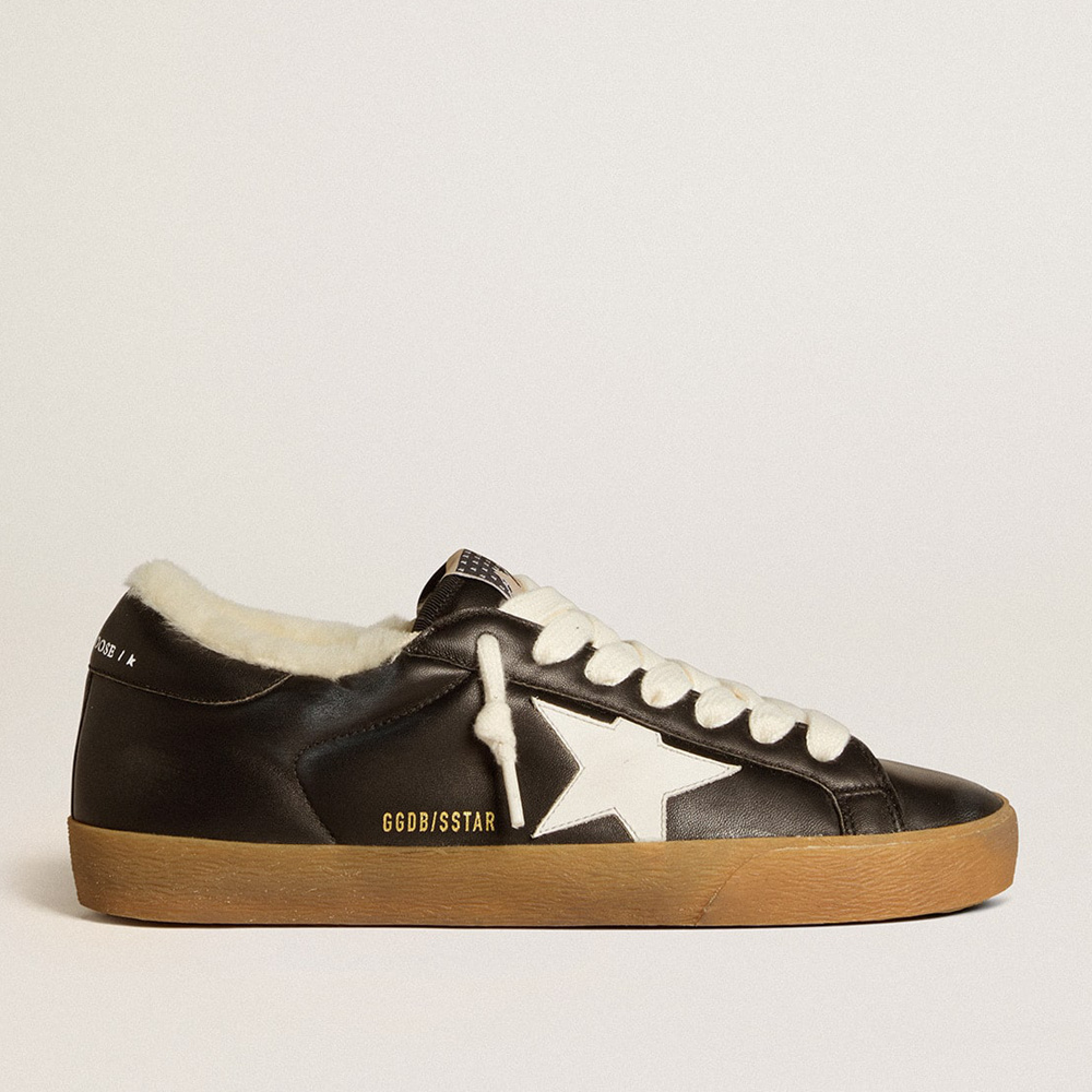 Golden Goose Super-Star In Matelass&eacute; Nappa With Leather Star And Shearling Lining