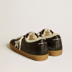 Golden Goose Super-Star In Matelass&eacute; Nappa With Leather Star And Shearling Lining