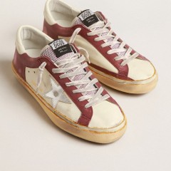 Golden Goose Super-Star In Nappa Leather With Burgundy Inserts And Silver Star