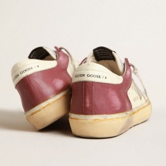 Golden Goose Super-Star In Nappa Leather With Burgundy Inserts And Silver Star