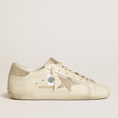 Golden Goose Super-Star In Nappa Leather With Swarovski Crystal Star And Heel Tab