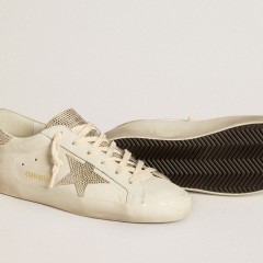 Golden Goose Super-Star In Nappa Leather With Swarovski Crystal Star And Heel Tab