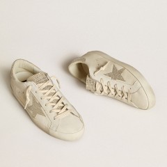 Golden Goose Super-Star In Nappa Leather With Swarovski Crystal Star And Heel Tab