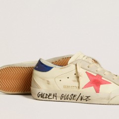 Golden Goose Super-Star In Nappa With Suede Star And Metallic Leather Heel Tab