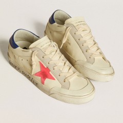 Golden Goose Super-Star In Nappa With Suede Star And Metallic Leather Heel Tab