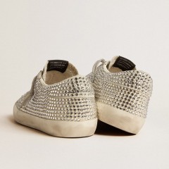 Golden Goose Super-Star In Nubuck With Swarovski Crystals And Ice-gray Suede Star