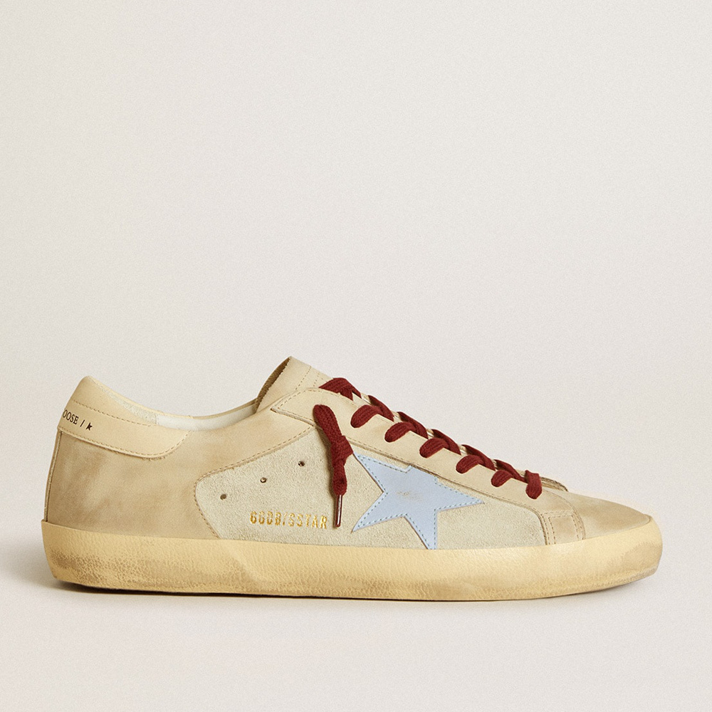 Golden Goose Super-Star In Suede And Nubuck With Leather Star And Heel Tab