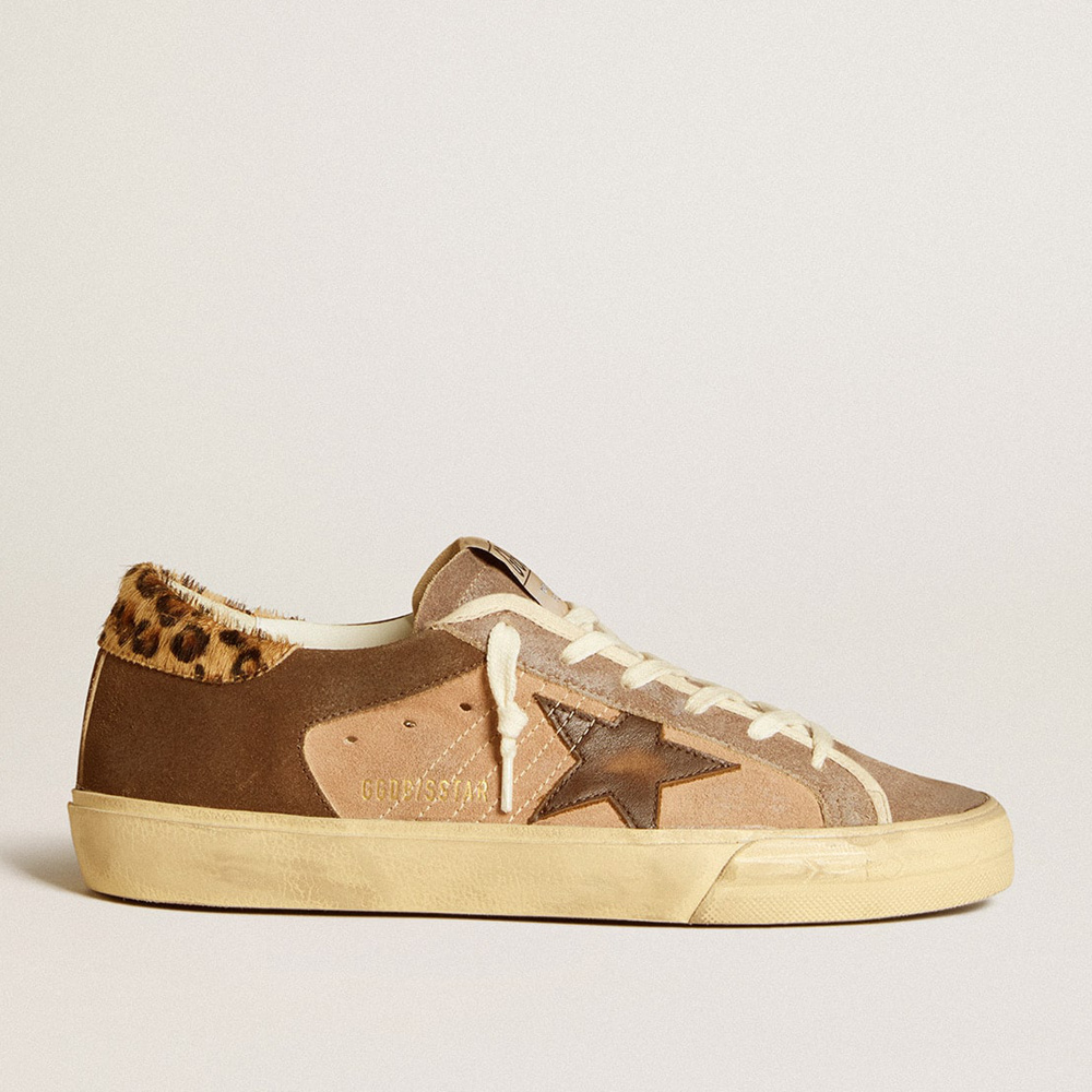 Golden Goose Super-Star In Suede With Leather Star And Pony Skin Heel Tab