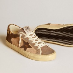 Golden Goose Super-Star In Suede With Leather Star And Pony Skin Heel Tab