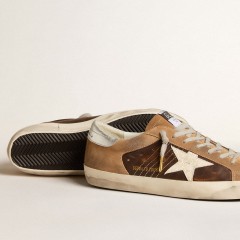 Golden Goose Super-Star LTD In Brown Leather And Tobacco Suede With White Star